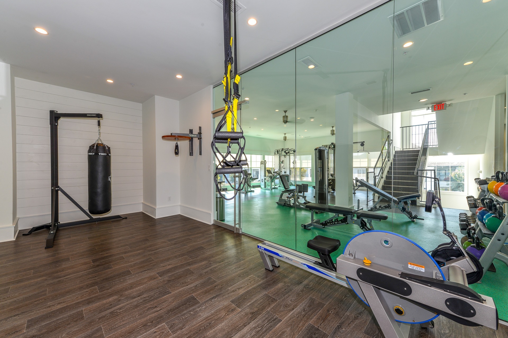 Fitness Center with Boxing Bag