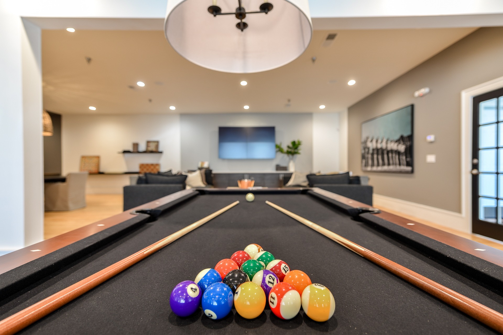 Game lounge with Billiards Table