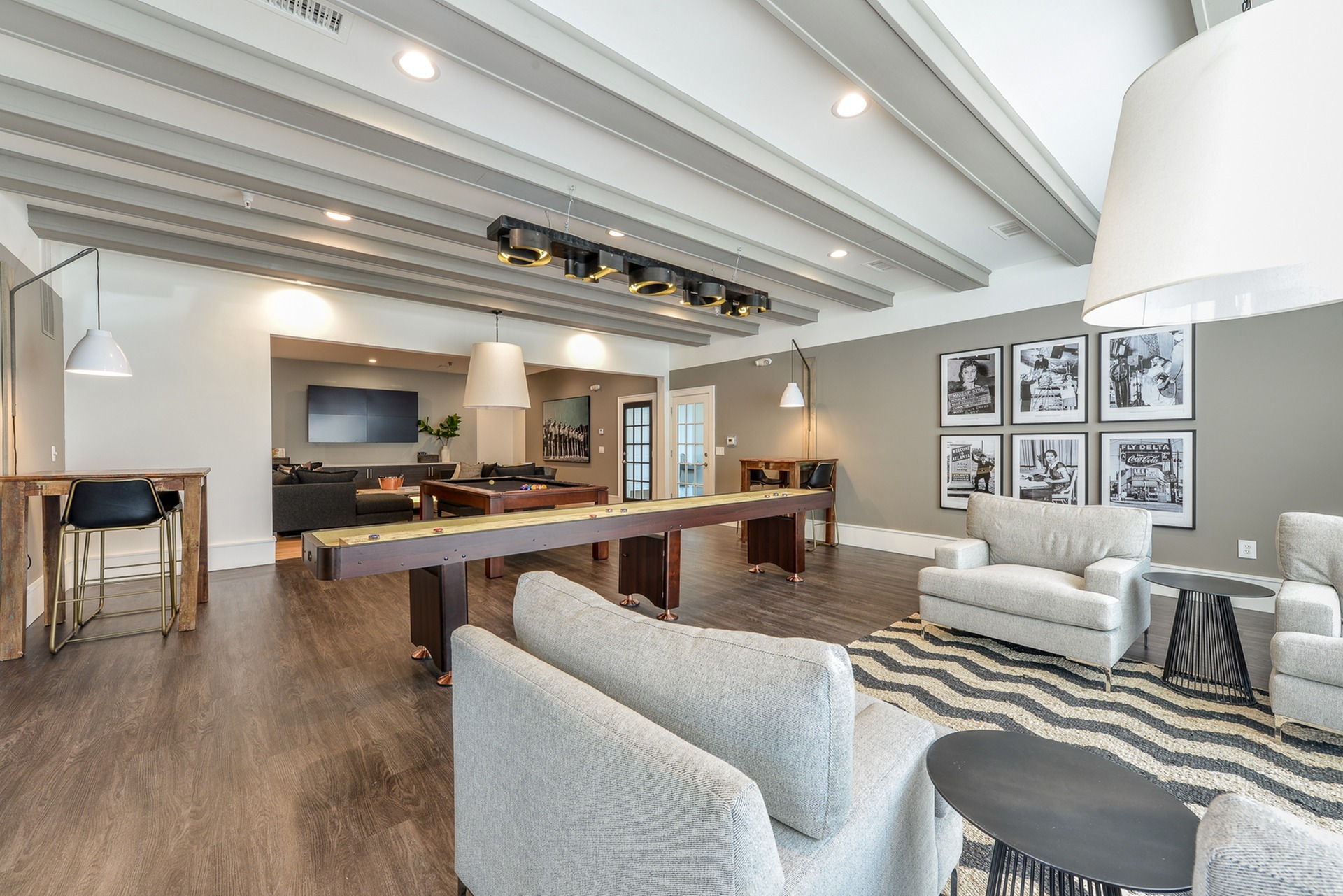 Game Lounge with Billiards and Shuffleboard