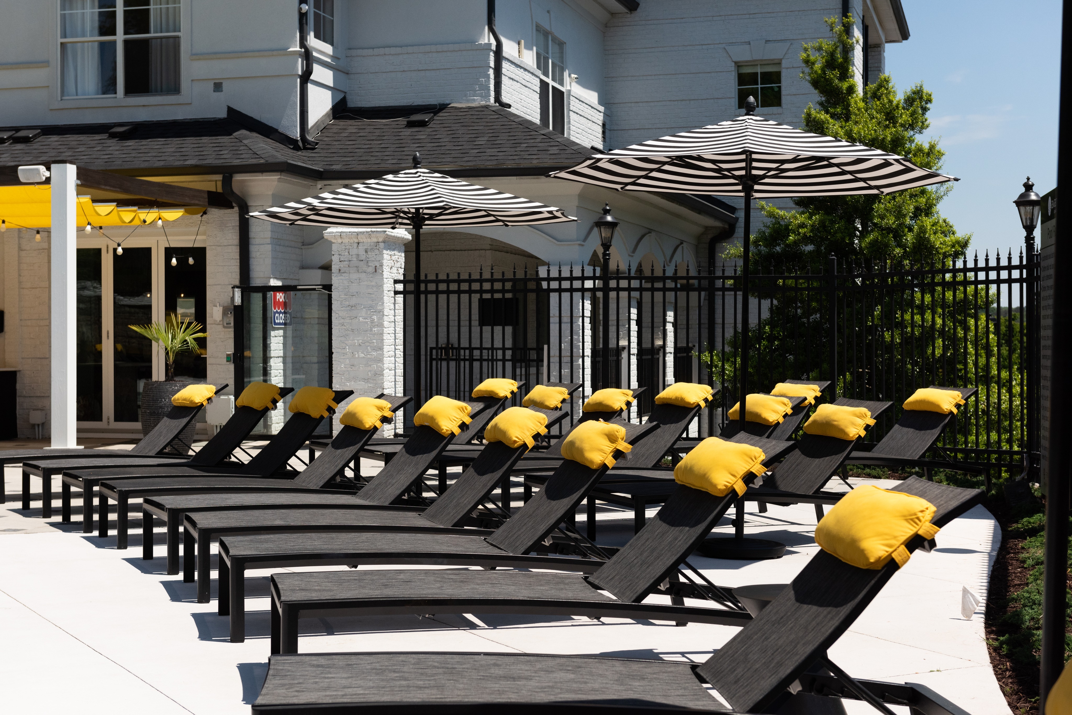 Lounge Chairs with Umbrellas