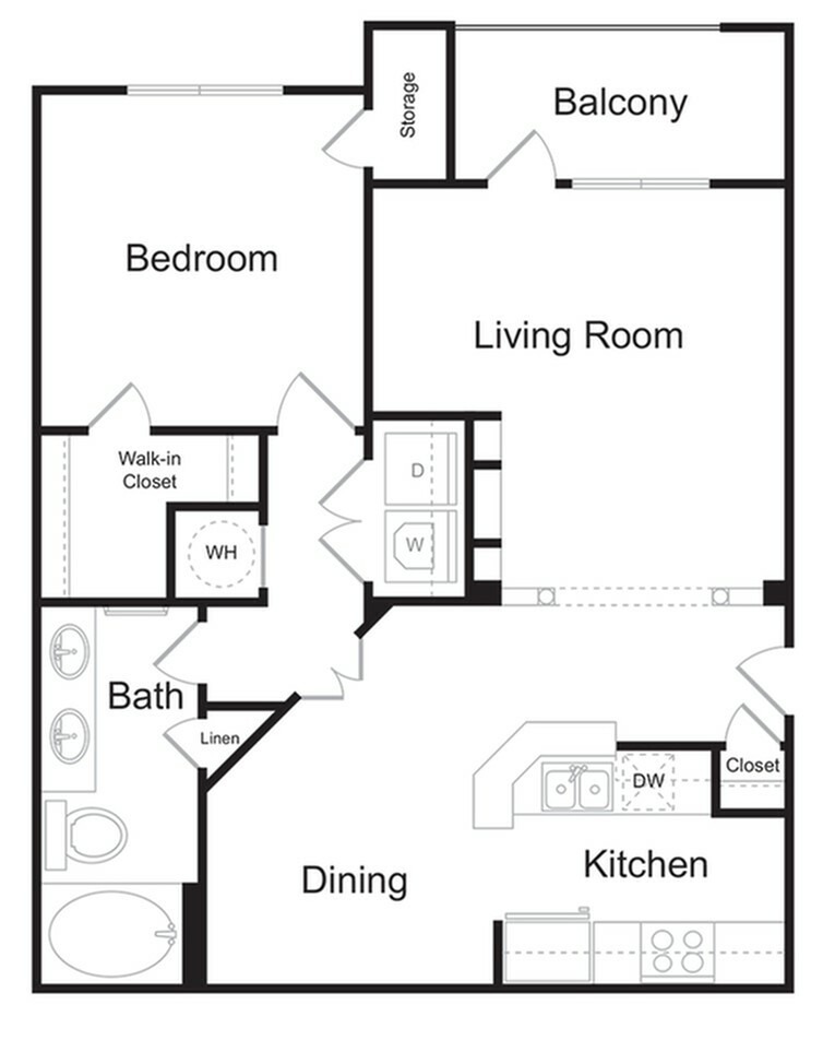 The Lindridge1 bedroom 1 bathroom 930 sq ft apartment home at The Kendrick located in Atlanta, GA 30324
