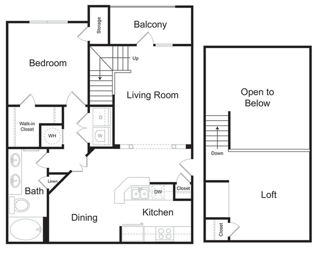 The Piedmont Loft 1 bedroom 1 bathroom with loft 1126 sq ft apartment home at The Kendrick located in Atlanta, GA 30324