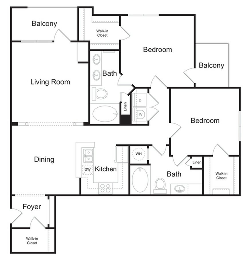 The Vinings 2 bedroom 2 bathroom 1370 sq ft apartment home at The Kendrick located in Atlanta, GA 30324