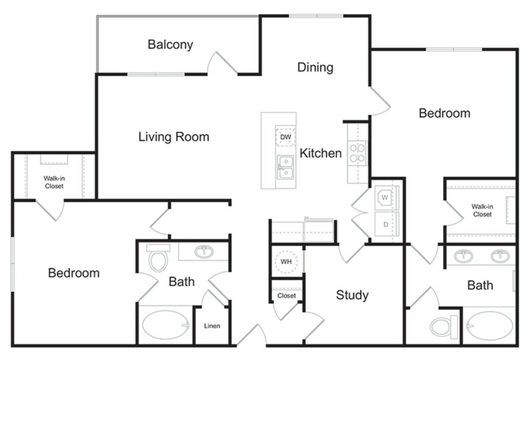 The Olmstead 2 bedroom 2 bathroom 1409 sq ft apartment home at The Kendrick located in Atlanta, GA 30324