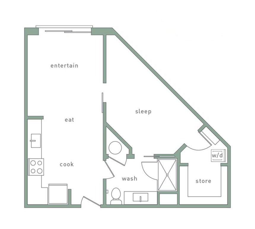 Avondale 1 Bedroom Floor Plan