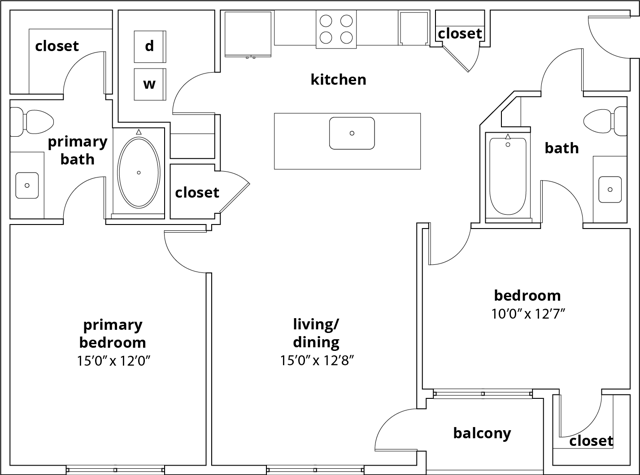 B1 2 Bedroom Floor Plan