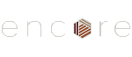 Stylish modern logo of Encore with geometric design.