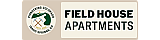 Field House Apartments logo featuring 'Pioneering Colorado' badge with mountains and tools, established 2024, Idaho Springs, CO.