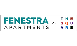 Fenestra Apartments at The Square logo with modern design and vibrant colors.
