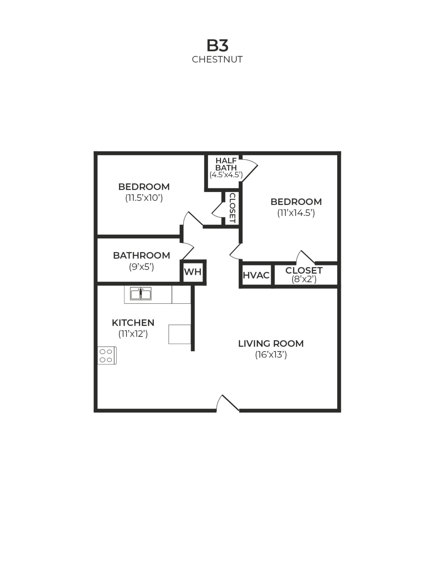 B3 Chestnut 2 Bed Apartment Villas at Midtown