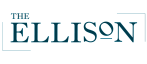 Stylish navy blue logo of The Ellison with elegant font and design elements.