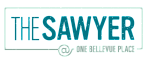 Logo of The Sawyer at One Bellevue Place in teal and gray.