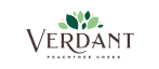 Elegant Verdant Peachtree Creek logo featuring stylized green leaves and understated typography.