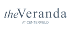 Elegant logo for The Veranda at Centerfield, featuring sophisticated typography and modern design.