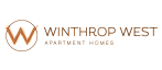 Elegant Winthrop West Apartment Homes logo featuring a stylish 'W' design in warm tones.