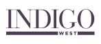 Elegant Indigo West logo in sophisticated dark purple font on a clean background.