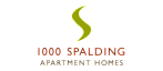Elegant logo for 1000 Spalding Apartment Homes featuring a sleek, modern green swirl design.