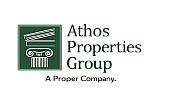 Logo of Athos Properties Group with a classical column design, emphasizing a sense of tradition and stability in real estate.