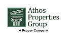 Elegant Athos Properties Group logo with classical architectural design, highlighting sophistication and trust in real estate.