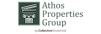 Elegant logo for Athos Properties Group featuring a classical column design, reflecting timeless sophistication.