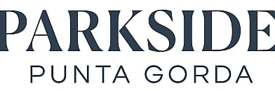 Elegant logo for Parkside Punta Gorda featuring sophisticated typography in navy blue.