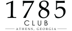 Elegant logo of 1785 Club in Athens, Georgia with bold typography.
