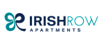 Elegant logo of Irish Row Apartments featuring a modern design with blue and teal accents.