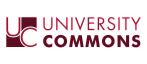 Elegant logo design for University Commons featuring stylized initials 'UC' in a modern, bold font.