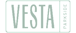 Modern logo for Vesta Parkside, showcasing sleek design and contemporary typography in a sophisticated palette.