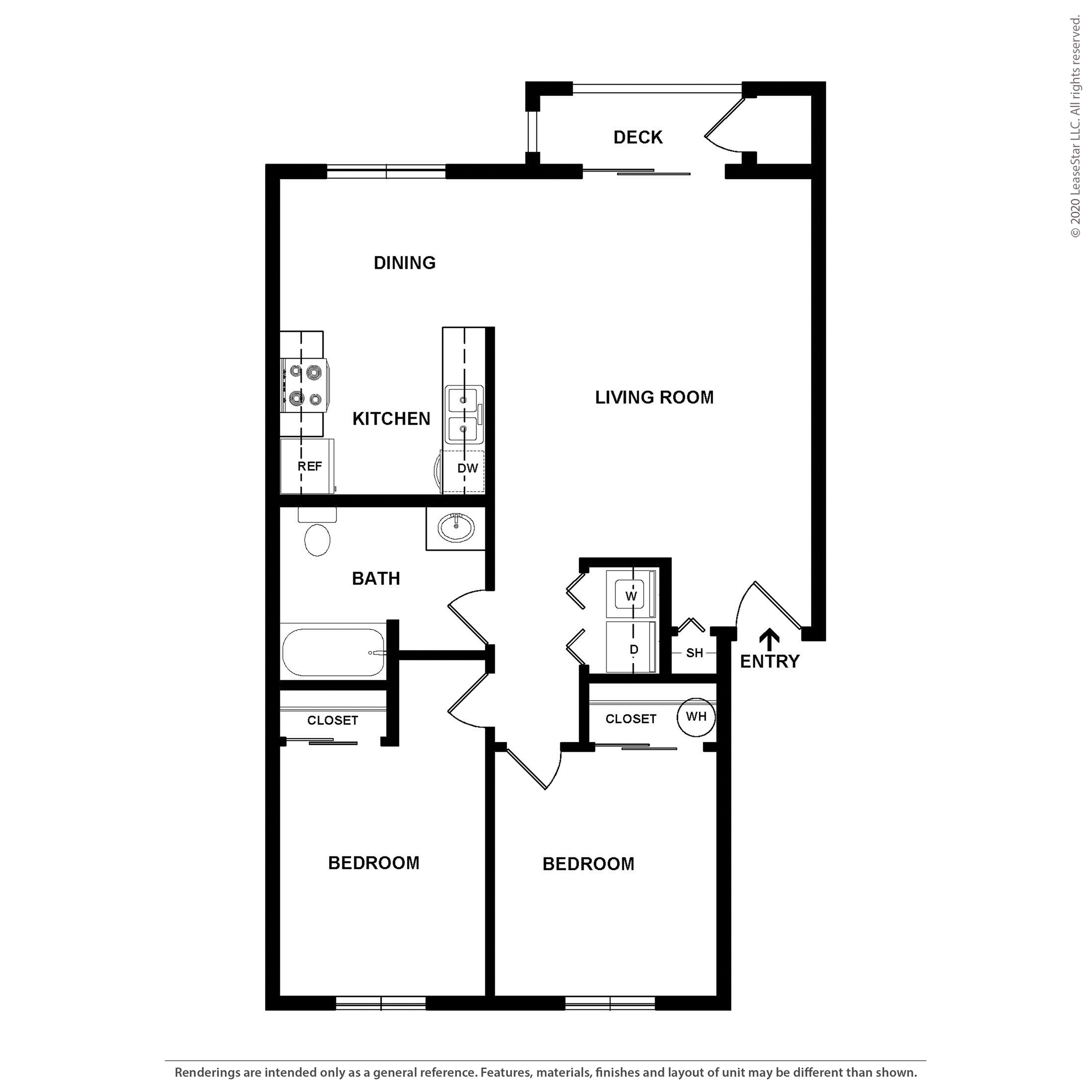 Two Bedroom One Bath 2 Bed Apartment Cedarwest Apartments