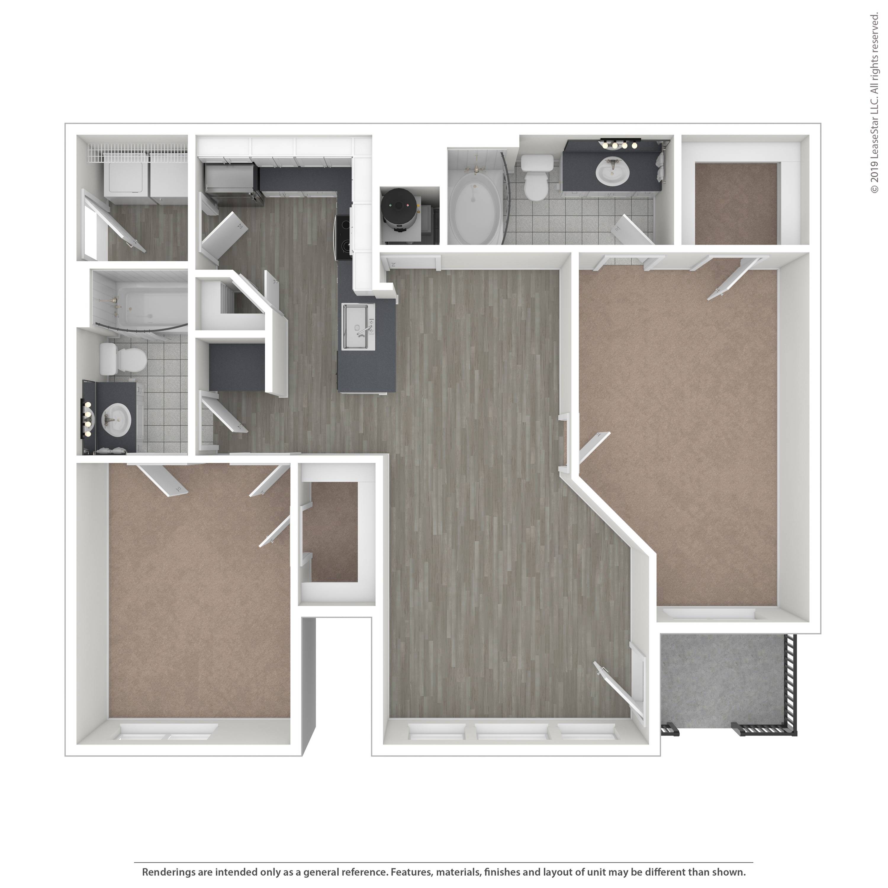 The Nantucket 2 Bed Apartment Hamptons at Woodland Pointe Apartments
