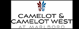 Elegant logo of Camelot & Camelot West at Marlboro with a stylized leaf emblem in red and blue.