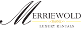 Elegant Merriewold Luxury Rentals logo featuring a sophisticated design with a stylized 'M' and gold accents.