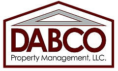 DABCO Property Management logo featuring a stylized house outline above bold lettering.