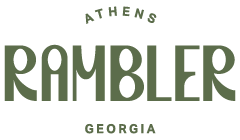 Logo of Athens Rambler, showcasing stylish typography set against a sleek, modern design emphasizing Georgia's charm.
