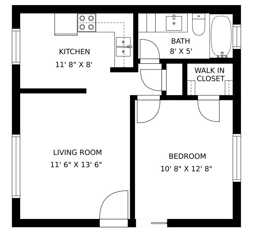 AL 1 bed floorplan