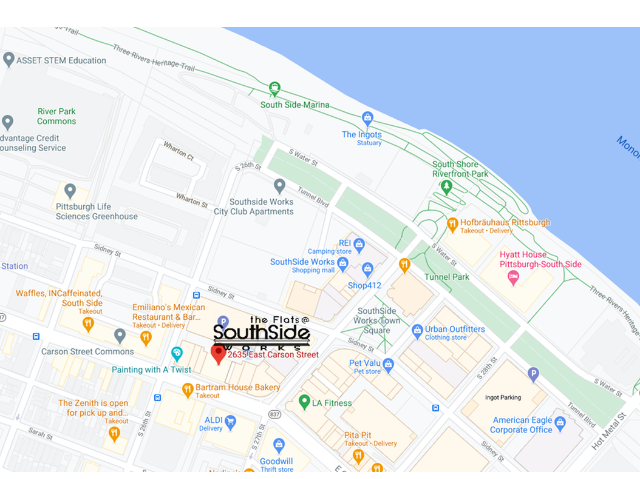 South Side Pittsburgh Map See What's Nearby | The Flats At Southside Works