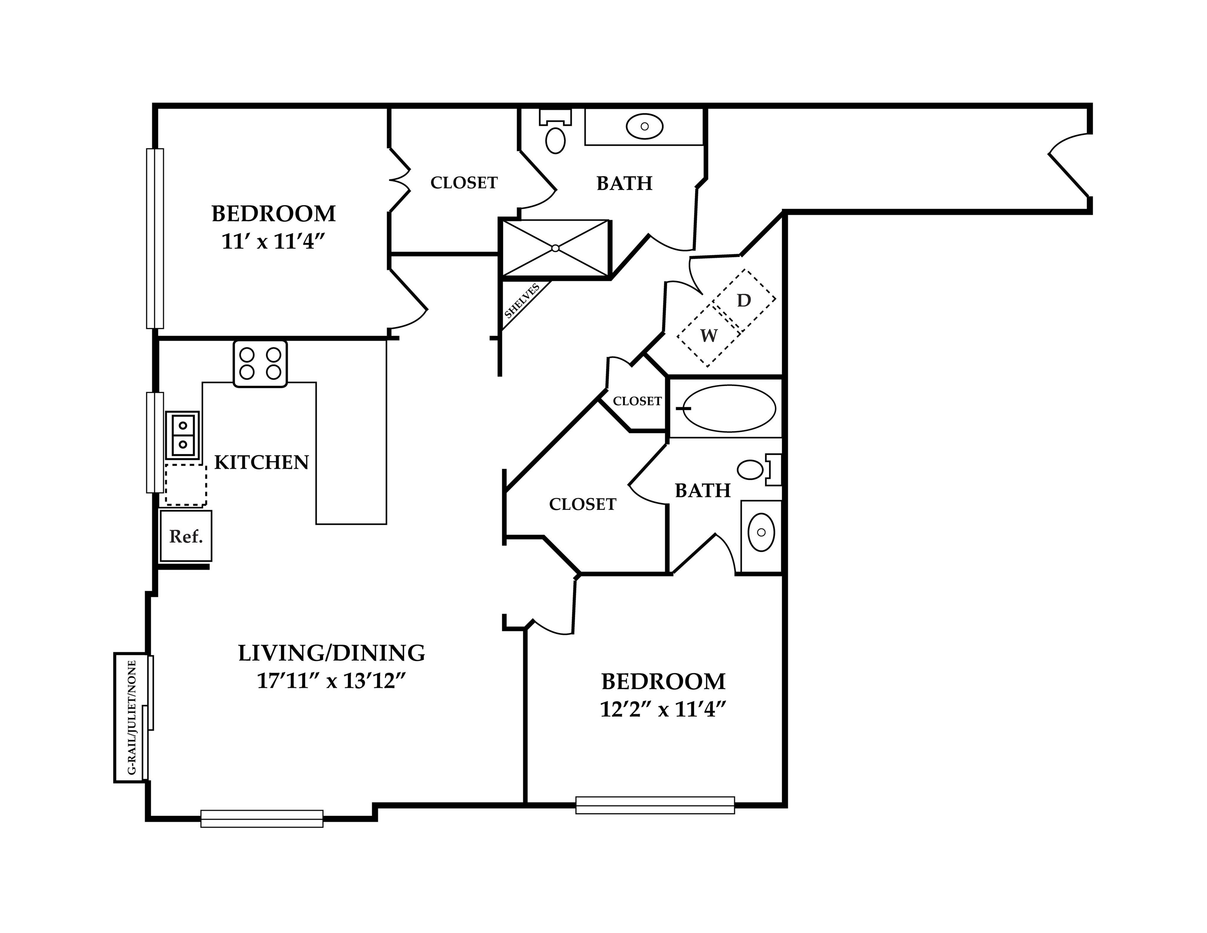 B7 2 Bed Apartment 4123 Cedar Springs