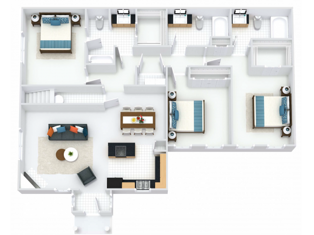 Cambridge 3BR/3BA 1509 square feet