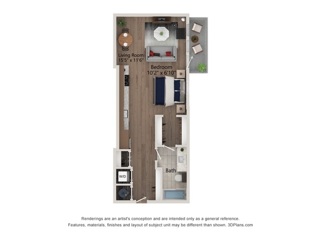 Floor plan layout diagram for Studio