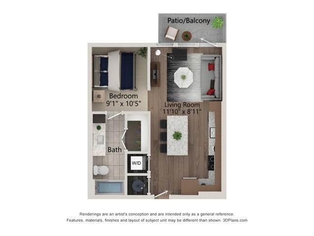 Floor plan layout diagram for Studio