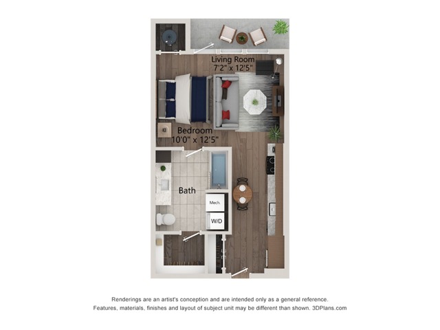 Floor plan layout diagram for Studio
