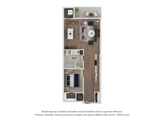 Floor plan layout diagram for Studio