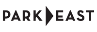 Sleek and modern Park East logo design in bold black lettering.