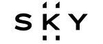 Elegant black and white logo for Sky, featuring bold lettering and minimalist design.