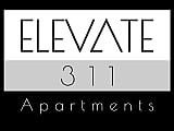 Stylish logo for Elevate 311 Apartments, featuring modern typography with a sleek black, white, and gray color scheme.