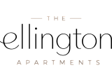 Elegant logo design for The Ellington Apartments, featuring sleek and modern typography on a sophisticated dark background.