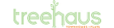 Treehaus townhomes logo in a fresh, modern design with soft green typography.