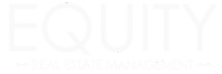Elegant Equity Real Estate logo in bold white typography on a sleek black background.