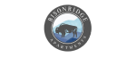 Bisonridge Apartments logo featuring a stylized bison silhouette against a scenic mountain backdrop.